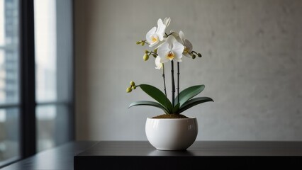 white orchid with copy space