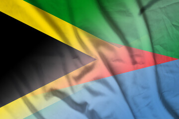 Fototapeta premium Jamaica and Eritrea state flag transborder contract ERI JAM