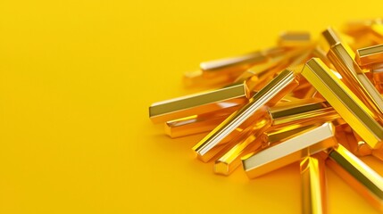 Bold and eye catching abstract design featuring golden metallic taels creating a dynamic festive composition  Clean open layout with modern minimalist style digital 3D