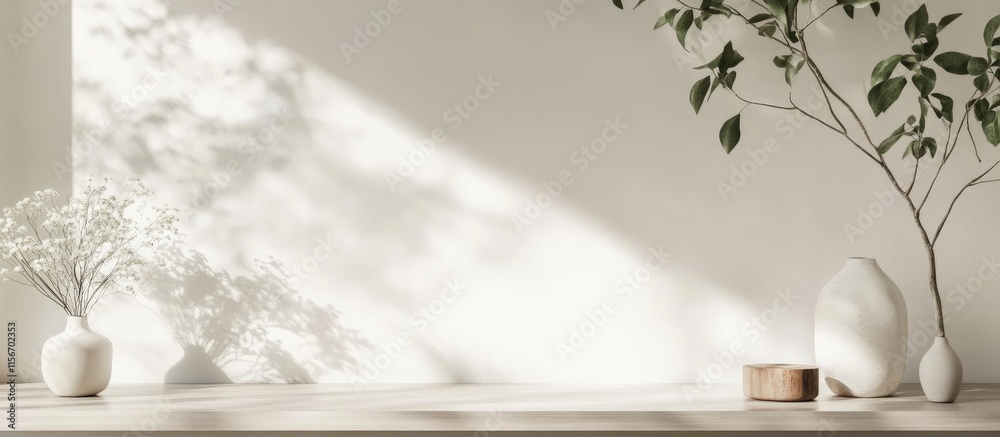 Poster minimalist gift presentation with mockup design and empty space for custom text on soft light backgr