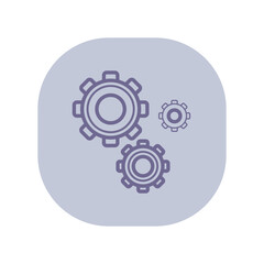 Gear wheels line icon. Cog wheels, working elements outline sign. Business and production concept. Vector illustration, symbol element for web design and apps