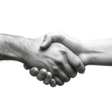 Strong Handshake Partnership Teamwork Agreement Black and White