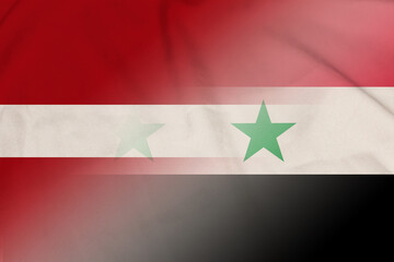 Latvia and Syria national flag international contract SYR LVA