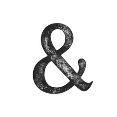 Ampersand Symbol Black Distressed Typography Design Element