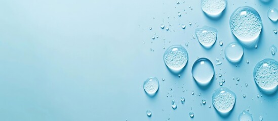 Glow Skin Cream on Blue Background with Water Droplets Skin Care Product Advertisement Featuring Space for Text and Branding Elements