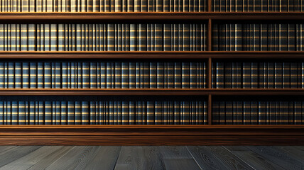 A sophisticated, professional background featuring rows of books on a wooden shelf, perfect for academic institutions, libraries, or educational content creators.