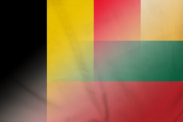 Belgium and Lithuania national flag transborder contract LTU BEL