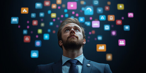 Digital transformation insights business professional analyzing data trends office environment image inspirational perspective future concepts