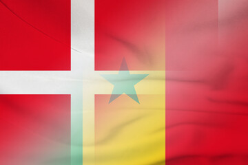 Denmark and Senegal national flag international negotiation SEN DNK © dmitriy