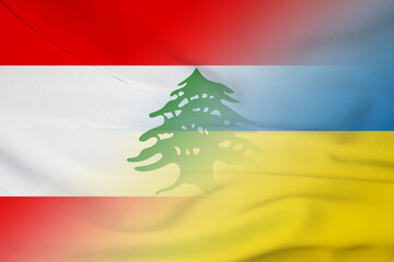 Lebanon and Ukraine state flag international contract UKR LBN