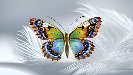 Obraz premium multi colour butterflies on white background