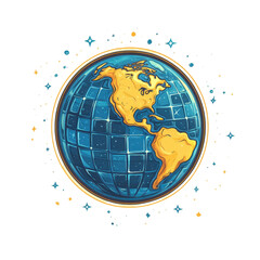 Artistic Earth Globe Illustration Global Connectivity Travel and Exploration