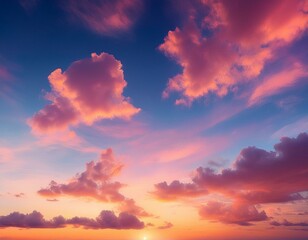 Fototapeta premium Sky with clouds at sunset