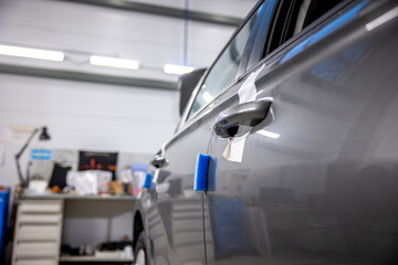 new car in service for installation of additional options