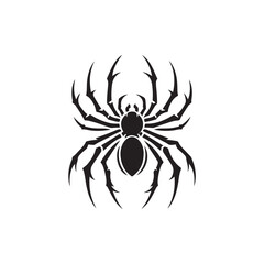 Black Color Spider silhouette design Vector Illustration, Solid White Background 7.eps