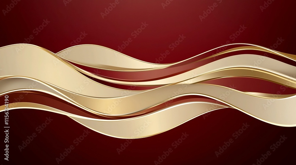 Poster mesmerizing 3d showcasing a vibrant red background adorned with subtle golden waves and an open text
