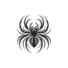 Black Color Spider silhouette design Vector Illustration, Solid White Background 13.eps