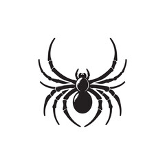 Black Color Spider silhouette design Vector Illustration, Solid White Background 17.eps