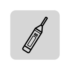 Electronic thermometer line icon. Medical instrument, measurement outline sign. Medicine and healthcare concept. Vector illustration, symbol element for web design and apps