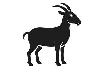 goat silhouette icon vector white