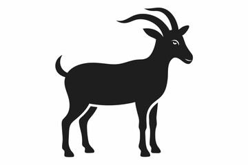 goat silhouette icon vector white