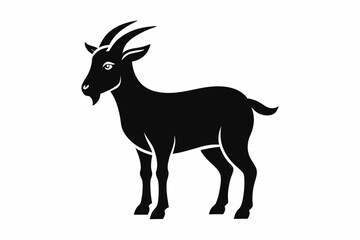 goat silhouette icon vector white