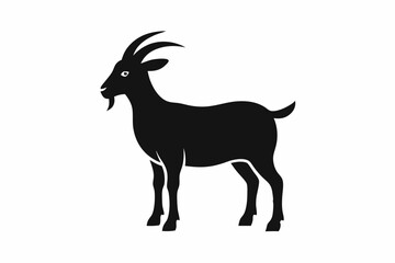 goat silhouette icon vector white
