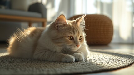 The Cat Relaxing in Sunlight