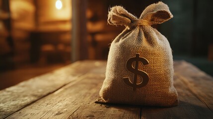 The Money Bag on Table