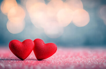 Fototapeta premium red Heart shapes for valentines day background