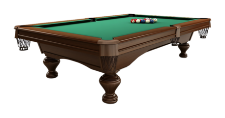 Billiards Table Isolated on White Background - Classic Game Table