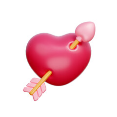Cupid Heart, Valentine's Day elements, 3d rendering.