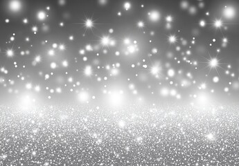 Fototapeta premium A Sparkling Glitter Background with Soft Bokeh Effect and Bright Shimmering Light Particles Ideal for Holiday, Celebration, and Festive Themes in Elegant Silver Tones