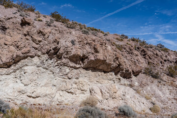 Older Volcanics, Rhyolite and rhyodacite volcanic rocks ( TV ); Greenwater Volcanics; Dante’s View
Road,  Death Valley National Park, California. Mojave Desert / Basin and Range Province.	
