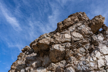 Older Volcanics, Rhyolite and rhyodacite volcanic rocks ( TV ); Greenwater Volcanics; Dante’s View
Road,  Death Valley National Park, California. Mojave Desert / Basin and Range Province.	
