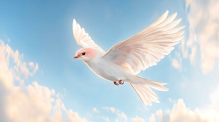 Fototapeta premium Graceful watercolor animal bird soaring in sky nature illustration dreamy atmosphere