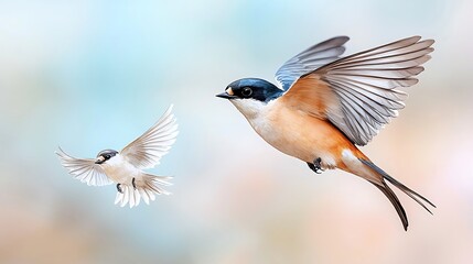 Watercolor animal birds in flight nature scene stunning wildlife art vibrant colors