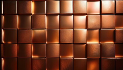 Abstract metallic cubes with reflective surfaces and soft golden lighting.