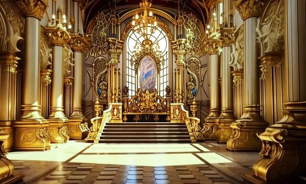 Beautiful palace castle on background	
