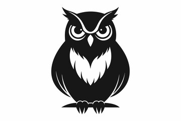 great horned owl silhouette icon vector