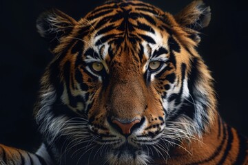 Obraz premium Close Up Portrait of a Tiger with Focused Eyes