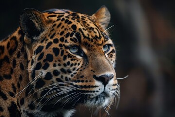Obraz premium Close-Up Portrait of a Leopard's Face