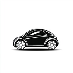 Fototapeta premium Stylized black car silhouette against a white background, showcasing a modern and sleek design.