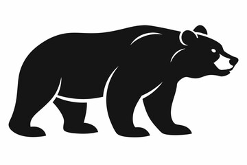 grizzly bear silhouette icon vector