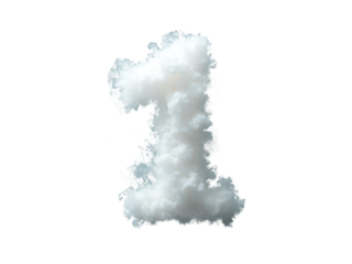 Cloud Number 1 Isolated on Transparent Background, Number 1 Made by Cloud – Creative Cloud Design.