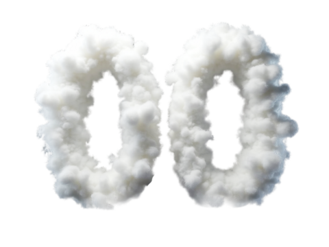 Cloud Number 0 Isolated on Transparent Background, Number 0 Made by Cloud – Creative Cloud Design.