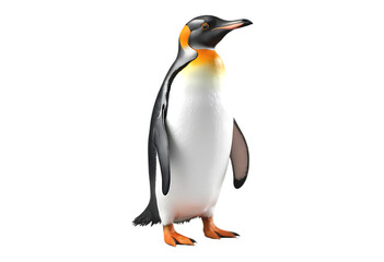 Fototapeta premium Detailed emperor penguin against a transparent background. A full shot of a detailed emperor penguin