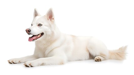 Watercolor animal art playful husky dog portrait bright studio captivating perspective