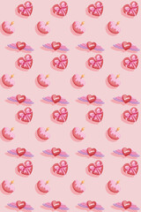 seamless pattern of valentine's day elements