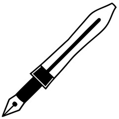 Fountain Pen Line Art Vector Design